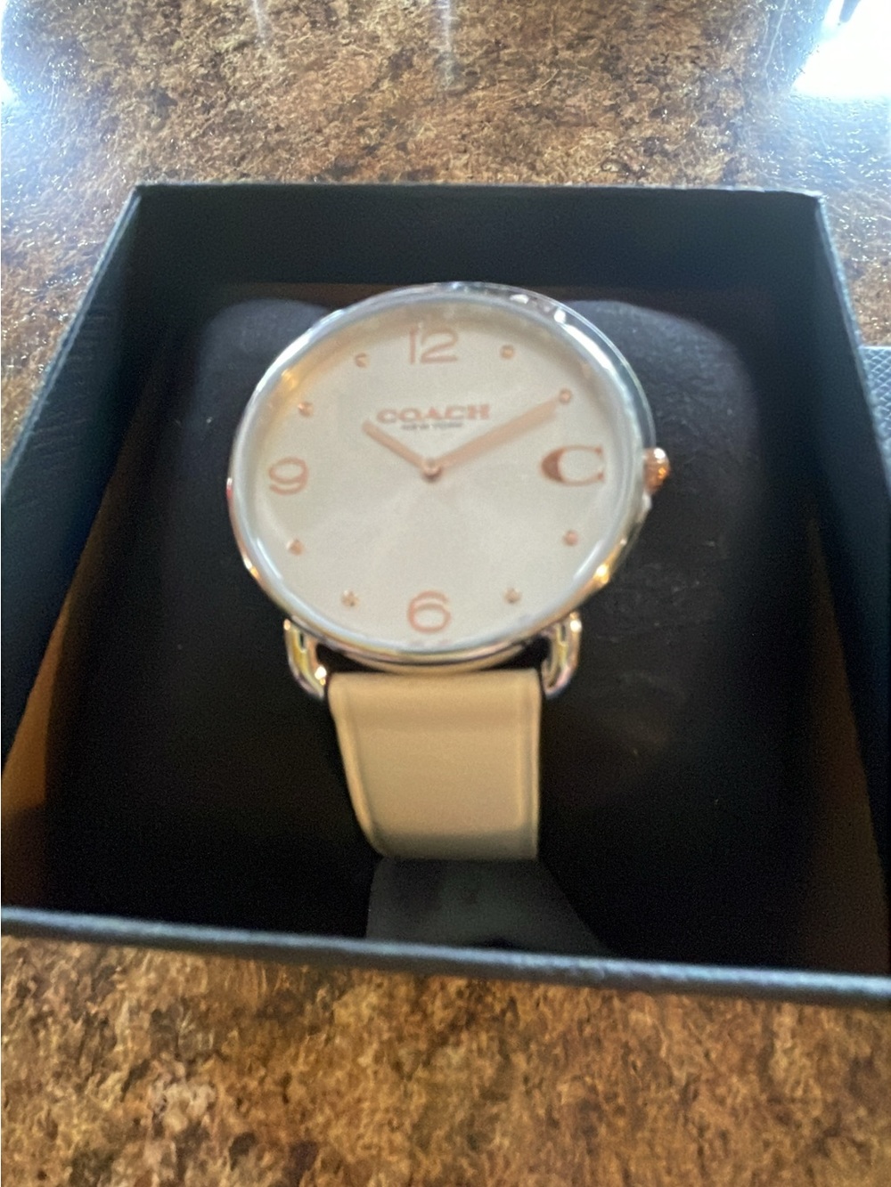 Coach White Dial Watch with Cream Leather Strap NWT NEVER WORN